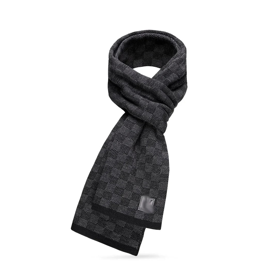 CHEQUERED SCARF - BLACK